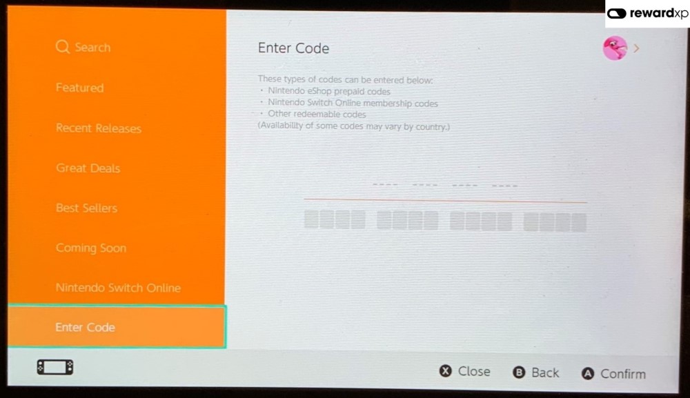 Redeem eShop code