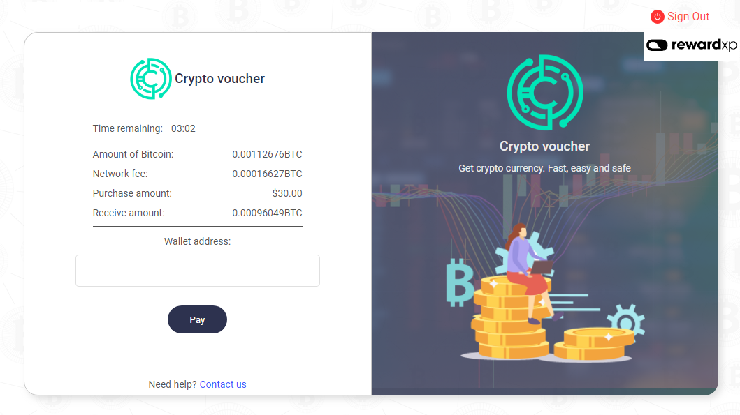 Crypto Voucher wallet address