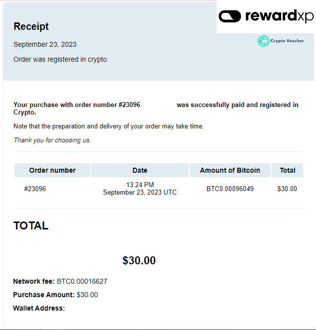 Crypto Voucher email verification