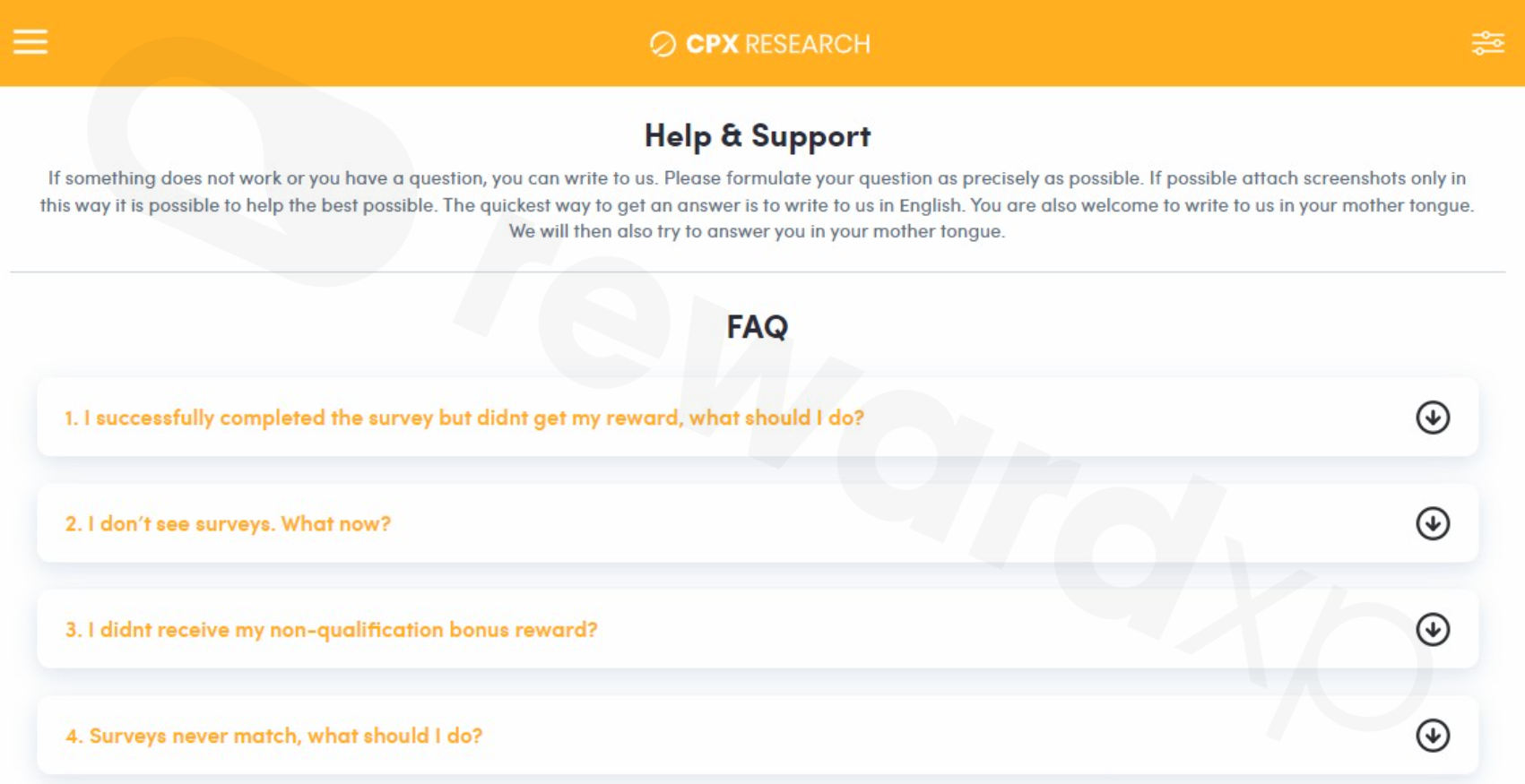 CPX Research FAQ