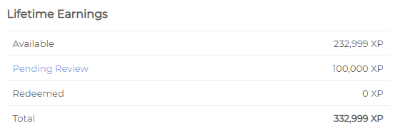 Pending credit display in account